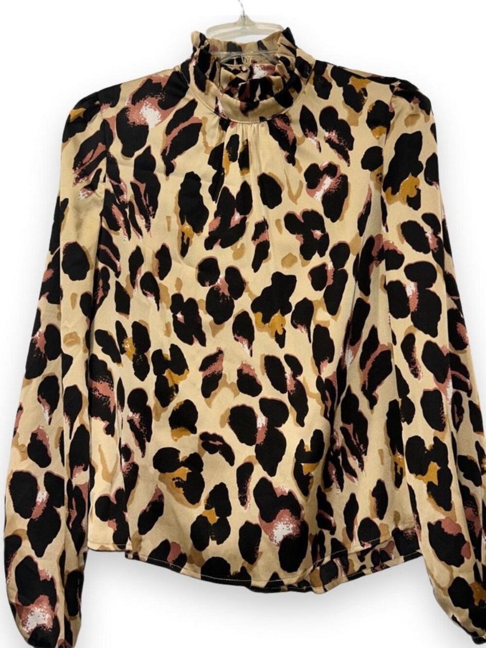 Animal Print Long Sleeve Blouse Women's Small